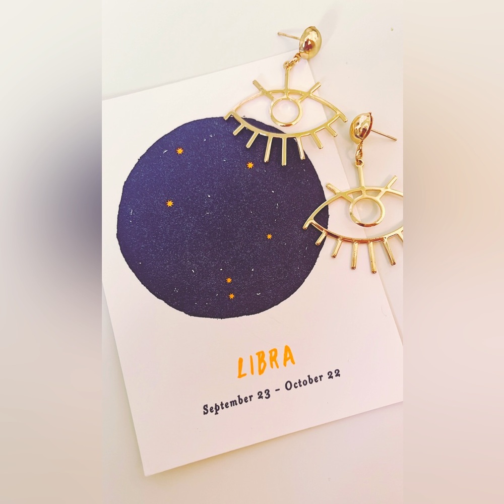 Evil Eye Earrings gold plated brass light weight
